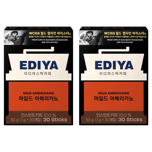 이디야 마일드 아메리카노 원두커피믹스, 1g, 30개입, 2개
