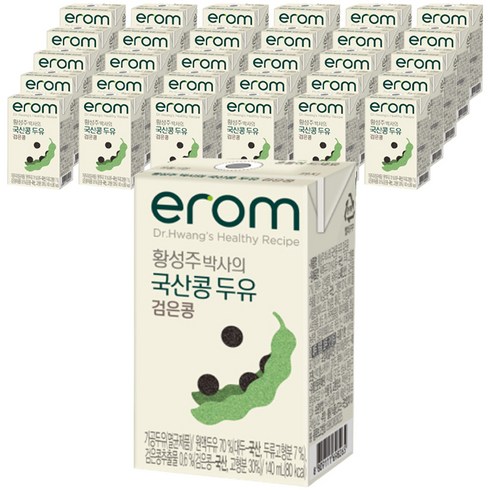 이롬 황성주 박사의 국산콩 두유 검은콩, 140ml, 48개