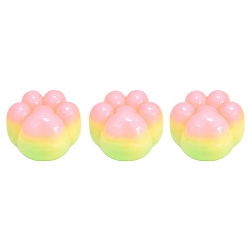 블룸홈 말랑말랑 스퀴시 왁뿌볼 고양이 발바닥, 혼합색상, 60g, 3개