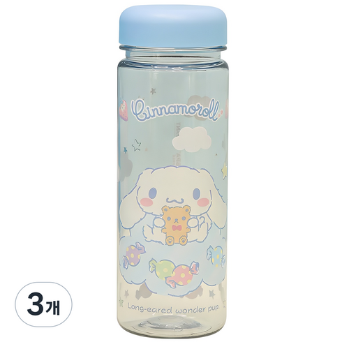 릴팡 시나모롤에코 트라이탄 보틀, 혼합색상, 500ml, 3개