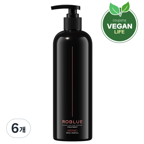 로블루 데미지 헤어케어 퍼퓸 트리트먼트 스윗플로럴향, 500ml, 6개