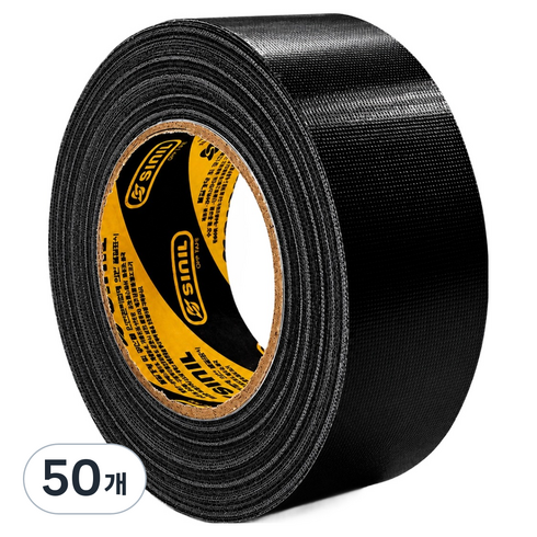 신일테이프 초강력 면테이프 48mm x 25m, 블랙, 50개