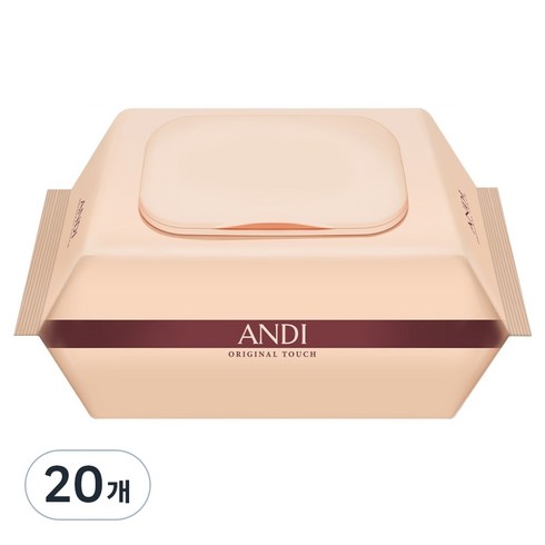 안디 저자극 도톰한 오리지널 터치 아기물티슈 캡형, 20개, 100매, 50g