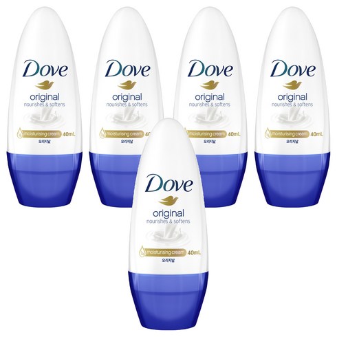 도브 오리지날 롤온 데오드란트, 40ml, 5개