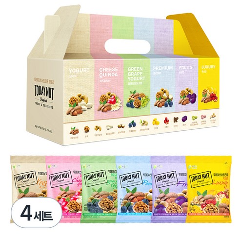 투데이넛 너트한줌 패밀리 견과 6종 선물세트 600g, 4세트