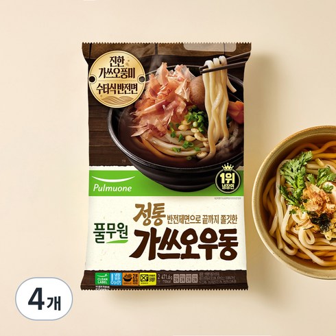 풀무원 반전제면 정통가쓰오우동 2인분, 471.6g, 4개