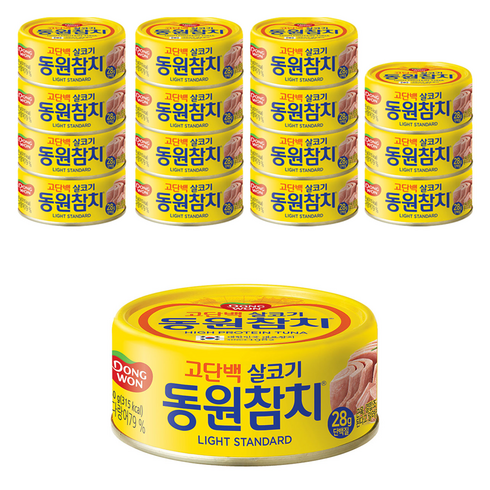 동원참치 라이트 스탠다드 참치, 150g, 16개