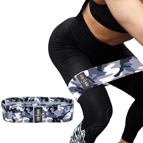 제로투히어로 힙업운동 탄성밴드, black camo, 1개