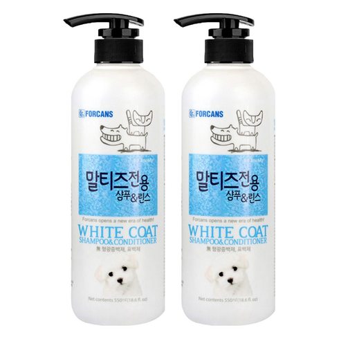포비스 말티즈 전용 샴푸&린스, 2개, 550ml