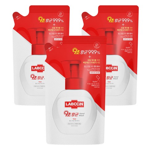 랩신 토탈 포밍 핸드워시 파우더리허브향 리필, 200ml, 3개