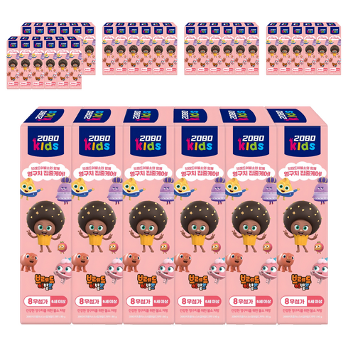 2080 브레드이발소 키즈플러스 3스텝 마일드 치약, 80g, 36개