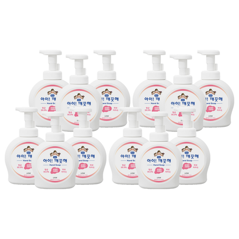 아이깨끗해 항균 폼 핸드워시 레몬향, 490ml, 12개