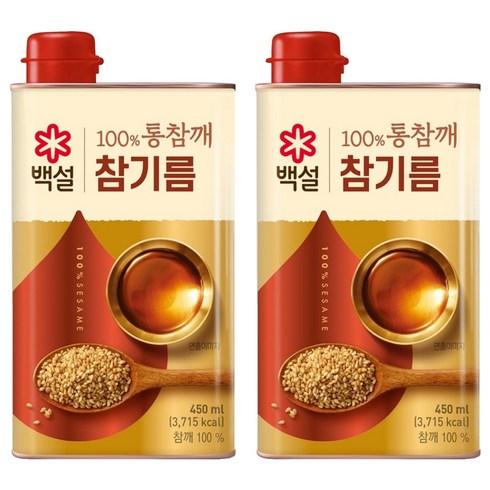 백설 100% 통참깨 참기름, 450ml, 2개