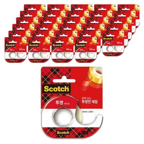 쓰리엠 스카치 투명테이프 522D 디스펜서 12mm x 20m, 30개