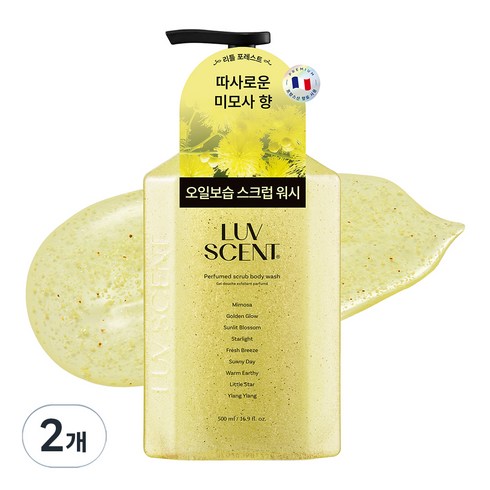 럽센트 스크럽 바디워시 리틀 포레스트 미모사향, 2개, 500ml