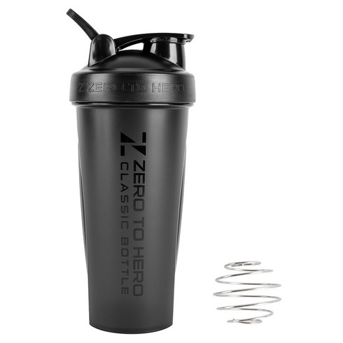 제로투히어로 클래식 프리미엄 쉐이커 PRO 70 x 215 mm, 블랙, 1개, 800ml