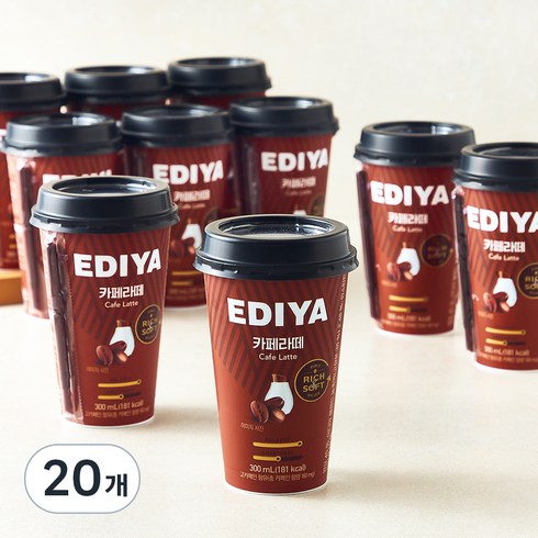 이디야 카페라떼 10개입, 20개, 300ml