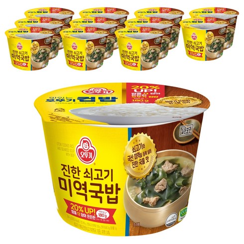 오뚜기 진한 쇠고기 미역국밥 컵밥, 314g, 12개