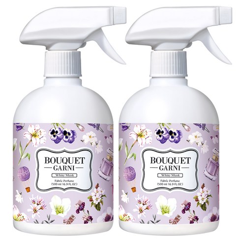 부케가르니 섬유탈취제 화이트머스크 본품, 2개, 500ml, 화이트머스크향