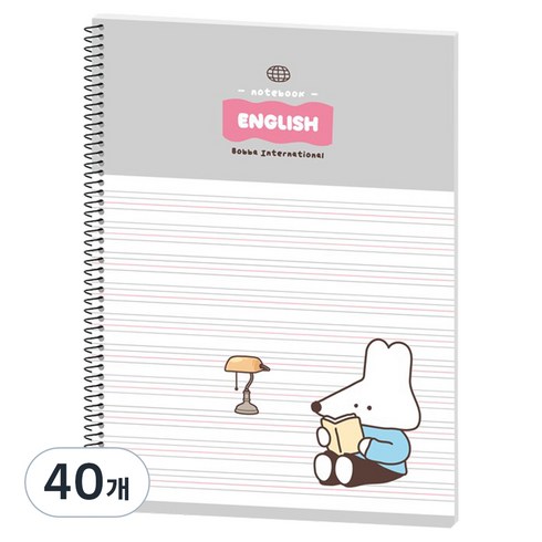 뭉구 1000 보바 스프링 영어노트, 그레이, 40개