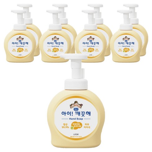 아이깨끗해 항균 폼 핸드솝 순 보송보송 파우더향, 490ml, 9개