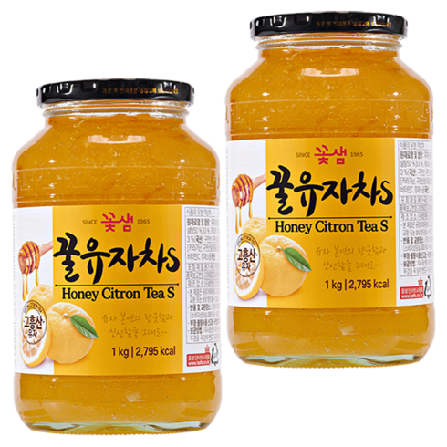 꽃샘 꿀유자차 S, 1kg, 1개입, 2개
