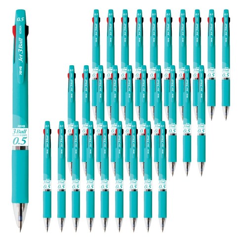 자바펜 제트3볼 볼펜 0.5mm, 민트, 48개