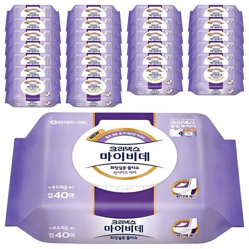 마이비데 센서티브케어 비데티슈 캡형, 40매, 27개