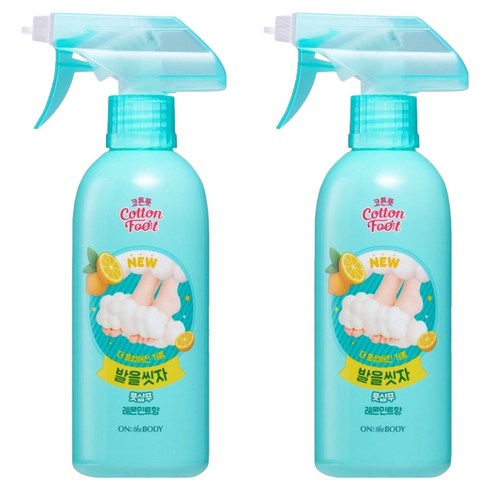 온더바디 코튼풋 발을씻자 풋샴푸 레몬민트향, 1개입, 2개, 385ml