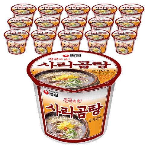 농심 사리곰탕 큰사발면 111g, 16개