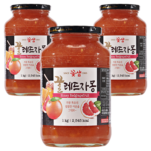 꽃샘 꿀 레드자몽, 1kg, 1개입, 3개
