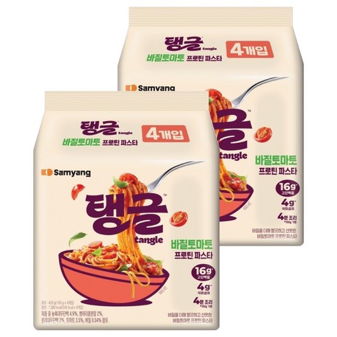 tangle 바질토마토 프로틴 파스타, 105g, 8개