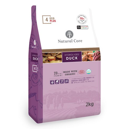 네츄럴코어 전연령 강아지 에코플러스4 건식사료, 오리, 2kg, 1개