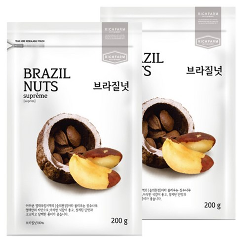 리치팜너트 수프림 브라질넛, 200g, 2개