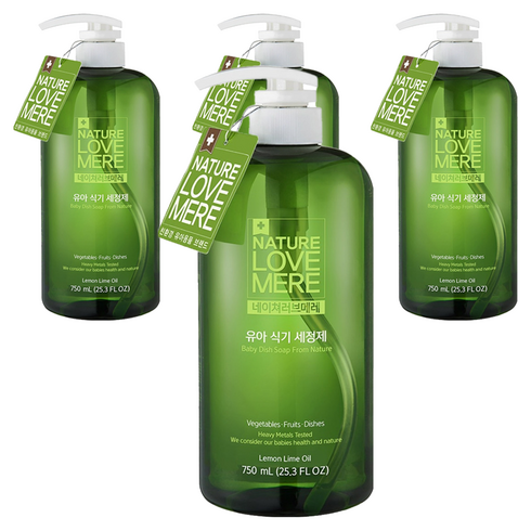 네이쳐러브메레 유아 식기세정제, 750ml, 4개
