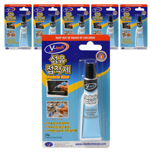 Vtech 섬유 접착제 20g, 6개