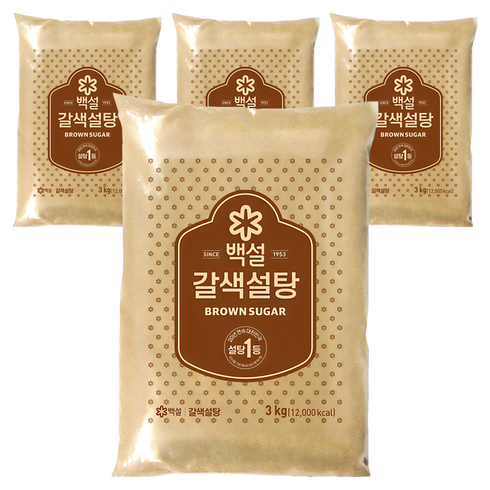 백설 갈색설탕, 3kg, 4개