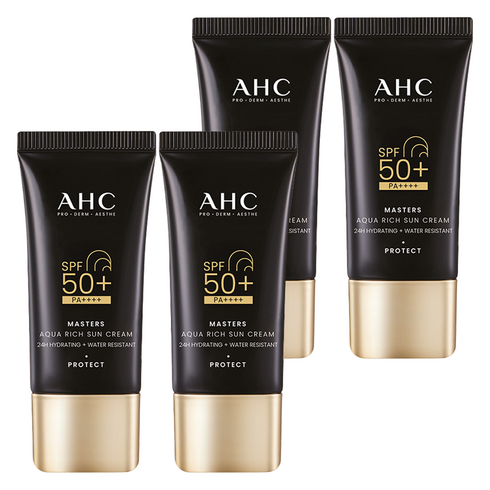 AHC 마스터즈 아쿠아 리치 선크림 SPF50+ PA++++, 30ml, 4개