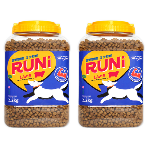 킵펫 전연령 강아지 말랑말랑 런 건식사료, 양, 2.2kg, 2개