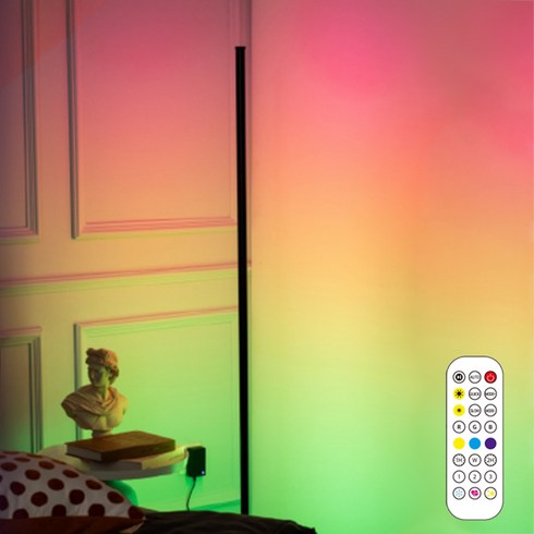 레나에너지 RGB 플로어 뮤직 반응 장스탠드, 블랙