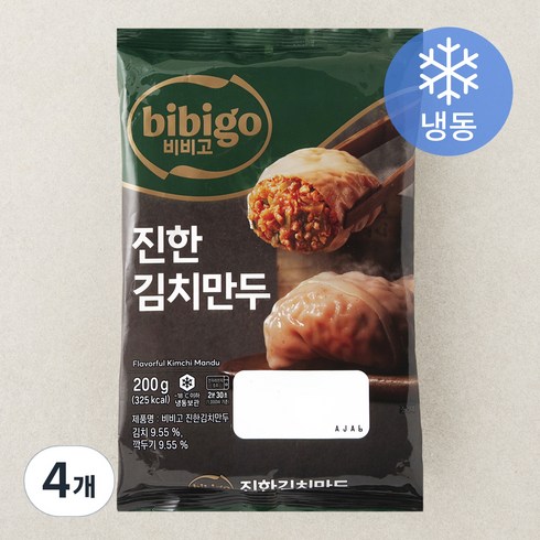 비비고 진한 김치만두 (냉동), 200g, 4개
