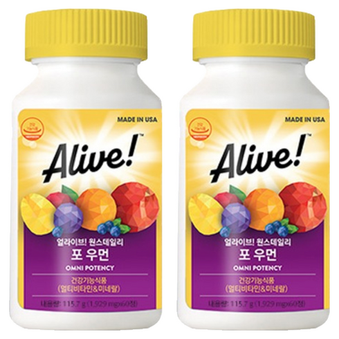 얼라이브 원스데일리 포 우먼 멀티 비타민, 60정, 2개