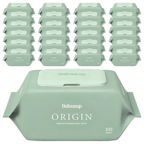 베베숲 오리진 물티슈 캡형, 50g, 100매, 25개