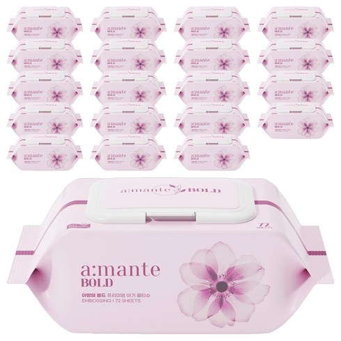 amante 유아용 볼드 물티슈 캡형, 75g, 72매, 20세트