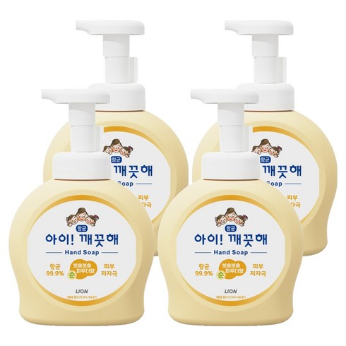 아이깨끗해 항균 폼 핸드솝 순 보송보송 파우더향, 490ml, 4개