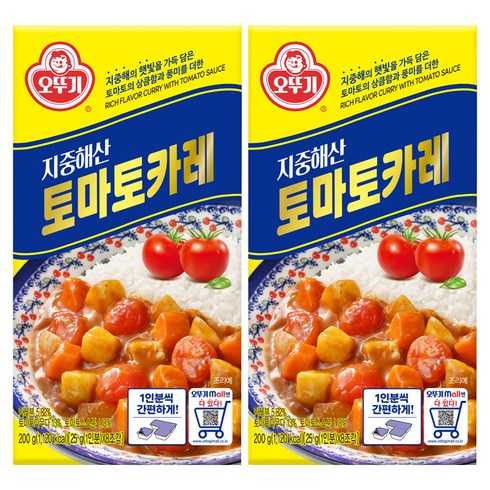오뚜기 지중해 토마토 카레 고형, 200g, 2개