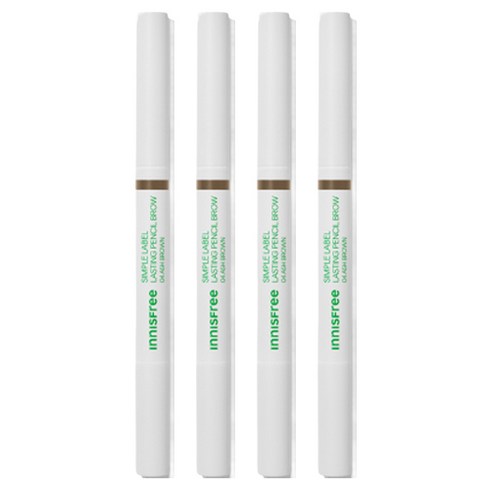 이니스프리 심플라벨 래스팅 펜슬 브로우 0.15g, 4 애쉬 브라운, 4개