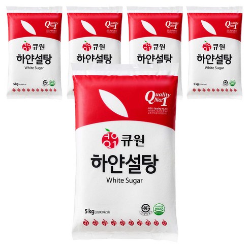 큐원 하얀 설탕, 5kg, 5개