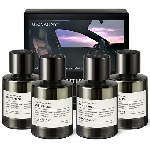 GIOVANNY 차량용 방향제 160ml 2p, 화이트머스크, 2세트
