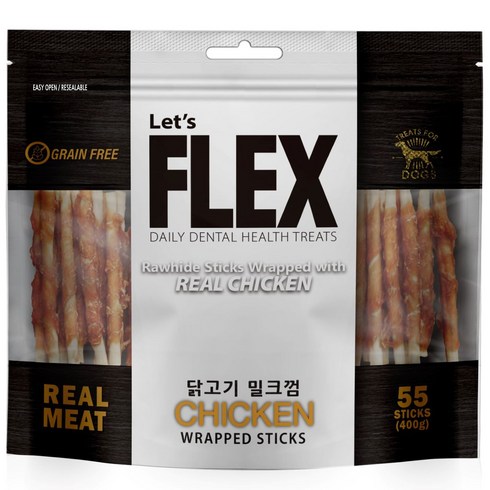 플렉스 강아지 밀크껌, 닭고기, 400g, 1개
